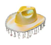 Bonnet De Noel Femme Chaud, ChapeFemme Hiver Disco De Cowboy à Franges Et Paillettes Western Brillant pour Festival Concert De Musique Country Costume