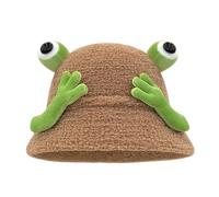 Bonnet De Noel Femme Chic- ChapeHiver Disco De PêCheur Fantaisie en Forme D'œIl De Grenouille 3D avec Couvre-Oreilles pour des Aventures Hivernales Ludiques en Plein Air 2026