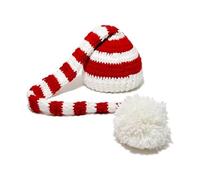 Bonnet de Noël for bébé, Motif Lutin à Longue Queue, tricoté au Crochet, idéal for Les fêtes de Fin d'année.