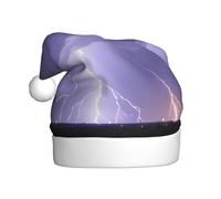 Bonnet de Noël Lightning Storm pour adulte. Bonnet de Noël festif avec pompon, casquette de vacances unisexe pour les fêtes de Noël.