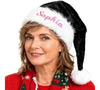 Bonnet de Noël personnalisé avec broderie pour adultes, idéal comme chapeau de Père Noël sur mesure avec inscription de nom ou vœux,doux unisexe pour les célébrations familiales la saison festive