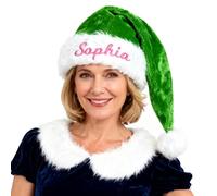 Bonnet de Noël personnalisé avec broderie pour adultes, idéal comme chapeau de Père Noël sur mesure avec inscription de nom ou vœux,doux unisexe pour les célébrations familiales la saison festive