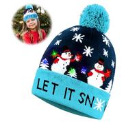 Bonnet de Noël pour enfant, bonnet avec lumière LED, bonnet de Père Noël, bonnet avec LED, bonnet LED pour enfants, chapeau de Noël, bonnets de Noël taille unique pour adultes et enfant