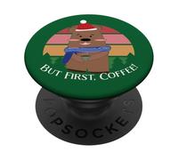 Bonnet de Noël rétro avec Motif Ours en Peluche PopSockets PopGrip Adhésif