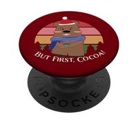 Bonnet de Noël rétro avec Motif Ours en Peluche PopSockets PopGrip Adhésif