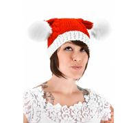Bonnet de Noël tricoté à pompons - Accessoire mignon pour la plus belle saison