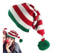 Bonnet de Noël Tricoté, Bonnet Femme Mignon Santa Festif, Design Festif Coloré Confortable pour Filles Garçons Activités Extérieures Réunions