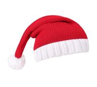 Bonnet de Noël tricoté - Chapeau de Père Noël rouge tricoté avec pompon, bonnet doux et chaud, pour les vacances, les festivals, les fêtes, les fêtes de famille, les fêtes d'hiver, l'intérieur et