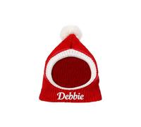 Bonnet de Noël Tricoté Personnalisé pour Animaux de Compagnie avec Texte Personnalisé, Déguisement pour Chiens et Chats Noël, Gardez la Tête et Le Cou de Votre Animal Bien au Chaud (L)