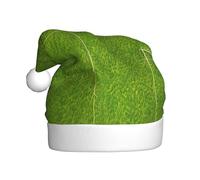 Bonnet de Noël vert prairie pour adulte. Bonnet de Noël festif avec pompon, casquette de vacances unisexe pour les fêtes de Noël.