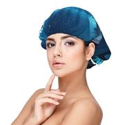 Bonnet de nuit céleste en satin de soie, bonnet de cheveux pour dormir, bonnet de sommeil doux double couche en soie pour femme, cheveux longs bouclés naturels tressés
