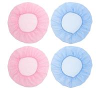 Bonnet de Nuit en Maille Réglable pour Dormir, 4 Pièces Rose | Polyester Coton Lavable, Confort Respirant, Limite les Frisottis Matinaux, pour Cheveux Courts et Longs