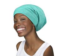 Bonnet de nuit en satin ajustable pour dreadlocks, cheveux bouclés et grandes têtes, reste en place pendant la nuit, vert foncé, Taille unique