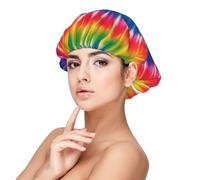 Bonnet de nuit en satin arc-en-ciel pour dormir, bonnet de sommeil doux double couche en soie pour femme, cheveux naturels bouclés, cheveux longs tressés