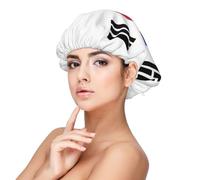 Bonnet de nuit en satin avec drapeau de la République de Corée - Bonnet en soie pour cheveux naturels et bouclés