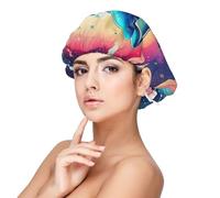 Bonnet de nuit en satin coloré pour adulte avec imprimé dauphin et ciel étoilé, maintient la coiffure et assure un sommeil confortable, 33 cm, noir, taille unique