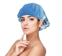 Bonnet de nuit en satin de glace Pingouin Antarctique - Bonnet de cheveux pour dormir, bonnet de sommeil doux double couche en soie pour femme - Cheveux naturels bouclés tressés - Cheveux longs