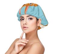 Bonnet de nuit en satin de zoo de dessin animé amusant pour dormir, bonnet de sommeil doux double couche en soie pour femme, cheveux naturels, bouclés, cheveux longs tressés