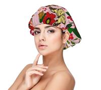 Bonnet de nuit en satin doux pour femme - Imprimé girafe, cœur, fleur, papillon, réglable et respirant pour cheveux longs, idéal pour l'heure du coucher, le soin des cheveux et le sommeil confortable