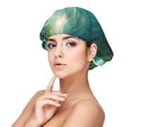 Bonnet de nuit en satin doux pour femme - Imprimé rêves énigmatiques, réglable et respirant pour cheveux longs, idéal pour l'heure du coucher, le soin des cheveux et un sommeil confortable, noir