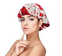 Bonnet de nuit en satin imprimé Happy Valentine's Day pour adulte, maintient la coiffure et assure un sommeil confortable, noir 33 cm, noir, taille unique
