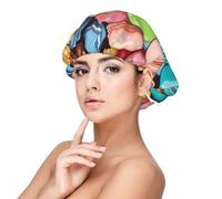 Bonnet de nuit en satin imprimé macaron biscuit pour adulte, maintient la coiffure et assure un sommeil confortable, noir 33 cm, noir, taille unique