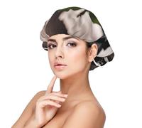 Bonnet de nuit en satin imprimé rose rouge sur piano pour adulte, maintient la coiffure et assure un sommeil confortable, 33 cm, noir, taille unique