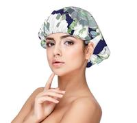 Bonnet de nuit en satin pour adulte à rayures succulentes, maintient la coiffure et assure un sommeil confortable, noir 33 cm, noir, taille unique