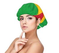 Bonnet de nuit en satin pour femme avec drapeau de Sao Tomé et Principe - Doux et élastique - Réglable - Idéal pour la nuit - Noir