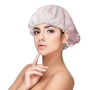 Bonnet de nuit en satin rouge à imprimé pailleté pour adulte, maintient la coiffure et assure un sommeil confortable, 33 cm, noir, taille unique