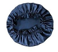 Bonnet de Nuit en Soie Bonnet de nuit en soie for femme, bandeau avec élastiques, accessoires for cheveux(Dark blue,M)