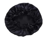 Bonnet de Nuit en Soie Bonnet de nuit en soie for femme, bandeau avec élastiques, accessoires for cheveux(Black,M)