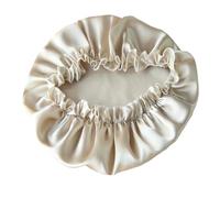 Bonnet de Nuit en Soie Bonnet de nuit en soie for femme, bandeau avec élastiques, accessoires for cheveux(Beige,M)
