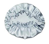 Bonnet de Nuit en Soie Bonnet de nuit en soie for femme, bandeau avec élastiques, accessoires for cheveux(Silver,M)