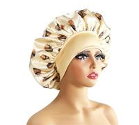 Bonnet de Nuit en Soie Bonnet en satin soyeux for femme, grand modèle, imprimé floral, idéal for dormir(Color5)