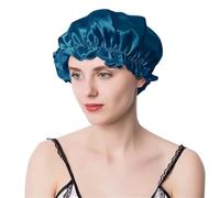 Bonnet de Nuit en Soie Grand bonnet de nuit en soie for femmes, bonnets for cheveux, couvre-têtes(Light blue,M 56-58CM)
