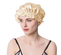 Bonnet de Nuit en Soie Grand bonnet de nuit en soie for femmes, bonnets for cheveux, couvre-têtes(Yellow,M 56-58CM)
