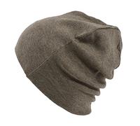 Bonnet De Nuit Homme Femme - Turban Chimio Souple 100% Coton Bio Chaud Chapeau Japonais Tricot Tombant pour Hiver Et Ete Brun
