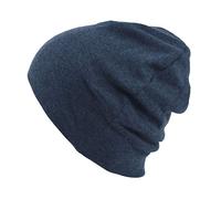 Bonnet De Nuit Homme Femme - Turban Chimio Souple 100% Coton Bio Chaud Chapeau Japonais Tricot Tombant pour Hiver Et Ete Marine