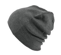 Bonnet De Nuit Homme Femme - Turban Chimio Souple 100% Coton Bio Chaud Chapeau Japonais Tricot Tombant pour Hiver Et Ete Gris Foncé