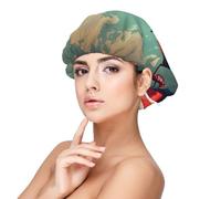 Bonnet de nuit rétro pour femme avec imprimé téléphone de Londres pour protéger les cheveux, bonnet de nuit confortable pour cheveux bouclés et longs Noir, noir, taille unique