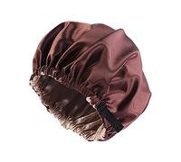 Bonnet de nuit réversible et réglable pour femme avec volants musulmans pour le cancer doublé en satin 2026, café, Taille unique