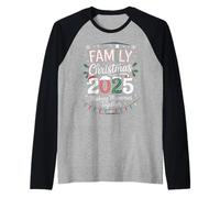 Bonnet de Père Noël 2025 avec Inscription « Merry Xmas Family » Manche Raglan