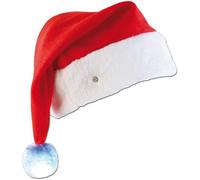 Bonnet de Père Noël à LED avec pompon lumineux couleur