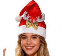 Bonnet de Père Noël - Accessoires de fête chauds et doux pour la peau | Chapeau de Père Noël pour adultes unisexe - pour femmes, garçons, filles, jeunes, adolescents, anniversaire, vacances, Nouvel An