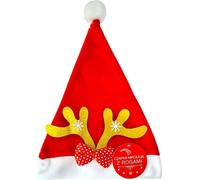 Bonnet de Père Noël avec cornes dorées