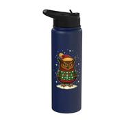 Bonnet de Père Noël Chouette Merry Christmas Funny Ugly Stainless Steel Insulated Water Bottle