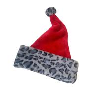 Bonnet de Père Noël doux et chaud pour la saison d'hiver et | Chapeau de Noël en peluche avec imprimé léopard pour rencontres, photographie, parade, famille, mère, petite amie, mari