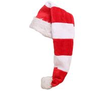 Bonnet de Père Noël en peluche - Bonnet de Père Noël rayé classique pour la maison du Nouvel An
