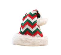 Bonnet de Père Noël Grinch Unisexe Vert Rouge Velours Épais Chapeau de Père Noël Peluche Classique Chapeau de Père Noël Bonnet Nouvel An Costume de Noël Fête pour Adultes Enfants